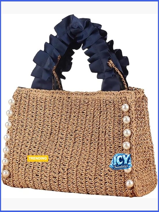 Handbags - Straw Tote Bag Woven Handbags Summer Travel Beach Bag Fashion Purse